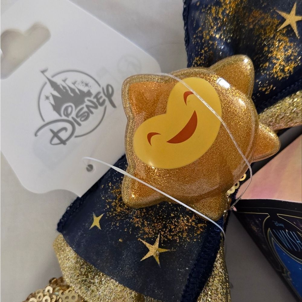 Disney Parks Wish Minnie Mouse Ears Headband Gold Sequined Star NWT Adult Youth - Picture 3 of 9